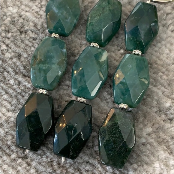 Green Agate beaded keychain - Picture 4 of 8